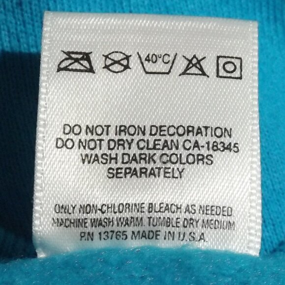 MEMORIES/PRECIOUS TREASURES Sweatshirt, L, Aqua Blue, Vintage Granny Top - Picture 10 of 10